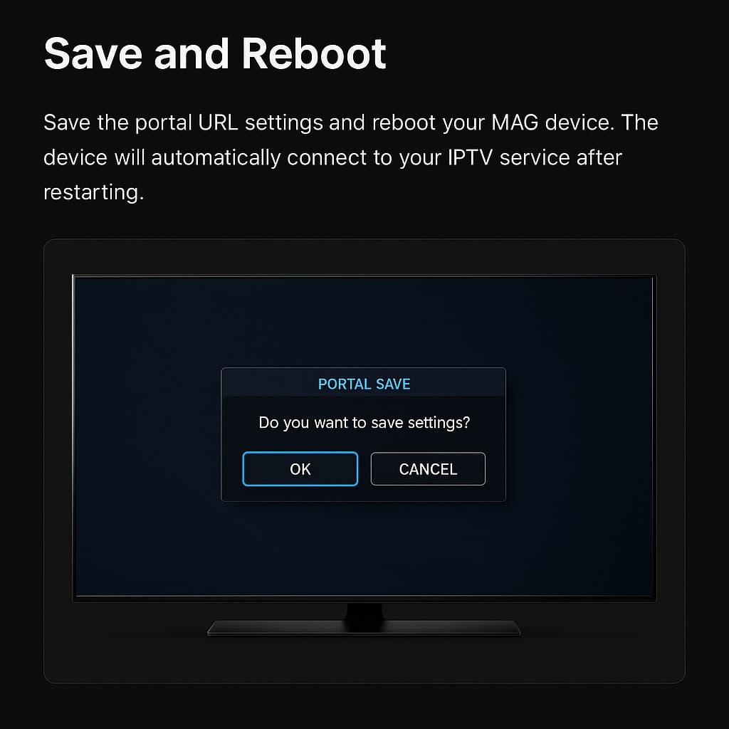 Save and reboot MAG device